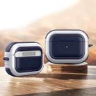 Wireless Earphones Shockproof TPU + PC Protective Case with Carabiner For AirPods Pro(Blue+Silver) - 1