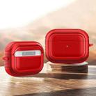 Wireless Earphones Shockproof TPU + PC Protective Case with Carabiner For AirPods Pro(Red) - 1
