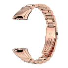 For Huawei Band 4 / Honor Band 5i MIJOBS Three Strains Stainless Steel Watch Band(Rose Gold) - 1