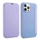 For iPhone 13 mini Skin Feel Horizontal Flip PU Leather Case with Holder & Card Slot (Taro Purple) - 1
