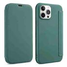 For iPhone 13 Skin Feel Horizontal Flip PU Leather Case with Holder & Card Slot(Deep Green) - 1