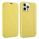 For iPhone 13 Skin Feel Horizontal Flip PU Leather Case with Holder & Card Slot(Yellow) - 1