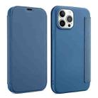 For iPhone 13 Skin Feel Horizontal Flip PU Leather Case with Holder & Card Slot(Smoky Blue) - 1