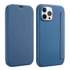 For iPhone 13 Pro Skin Feel Horizontal Flip PU Leather Case with Holder & Card Slot (Smoky Blue) - 1