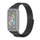 For Huawei Band 6 / Honor Band 6 / 7 MIJOBS Milan Stainless Steel Magnetic Watch Band(Black) - 1