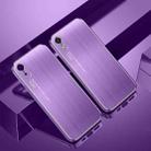 For iPhone XR Cool Sharp Series Aluminum Plate Brushed Lens All-inclusive Protective Case(Roland Purple) - 1