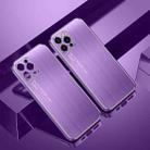 Cool Sharp Series Aluminum Plate Brushed Lens All-inclusive Protective Case For iPhone 12 Pro(Roland Purple) - 1