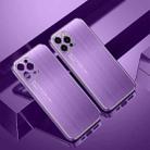Cool Sharp Series Aluminum Plate Brushed Lens All-inclusive Protective Case For iPhone 12 Pro Max(Roland Purple) - 1