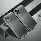 For iPhone 13 Pro Max Cool Sharp Series Aluminum Plate Brushed Lens All-inclusive Protective Case (Space Gray) - 1