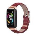 For Huawei Band 6 / Honor Band 6 / 7 MIJOBS Cowhide Leather Watch Band(Rose Gold) - 1