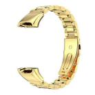 For Huawei Band 6 / Honor Band 6 / 7 MIJOBS Three Strains Stainless Steel Metal Buckle Watch Band(Gold) - 1