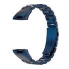 For Huawei Band 6 / Honor Band 6 MIJOBS Three Strains Stainless Steel Metal Buckle Watch Band(Blue) - 1