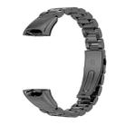 For Huawei Band 6 / Honor Band 6 / 7 MIJOBS Three Strains Stainless Steel Metal Buckle Watch Band(Black) - 1