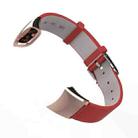 For Honor Band 4 / 5 MIJOBS Cowhide Leather Watch Band(Silver Red) - 1