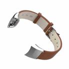 For Honor Band 4 / 5 MIJOBS Cowhide Leather Watch Band(Silver Brown) - 1