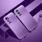 For OnePlus 9 Pro Cool Sharp Series Aluminum Plate Brushed Lens All-inclusive Protective Case(Roland Purple) - 1