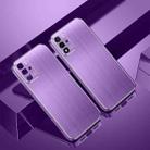 For OPPO A93s Cool Sharp Series Aluminum Plate Brushed Lens All-inclusive Protective Case(Roland Purple) - 1
