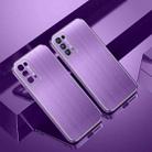 For OPPO Reno5 Cool Sharp Series Aluminum Plate Brushed Lens All-inclusive Protective Case(Roland Purple) - 1