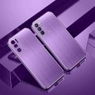 For OPPO Reno6 Cool Sharp Series Aluminum Plate Brushed Lens All-inclusive Protective Case(Roland Purple) - 1
