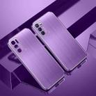 For OPPO Reno6 Pro Cool Sharp Series Aluminum Plate Brushed Lens All-inclusive Protective Case(Roland Purple) - 1