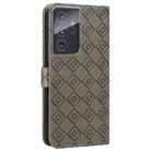 For Samsung Galaxy S21 Ultra 5G Embossed Big Small Concentric Squares Pattern Horizontal Flip Leather Case with Card Slot & Holder & Wallet(Grey) - 3