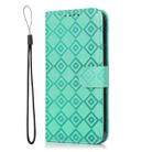 For Samsung Galaxy S20+ Embossed Big Small Concentric Squares Pattern Horizontal Flip Leather Case with Card Slot & Holder & Wallet(Green) - 2