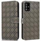 For Samsung Galaxy A51 4G Embossed Big Small Concentric Squares Pattern Horizontal Flip Leather Case with Card Slot & Holder & Wallet(Grey) - 1