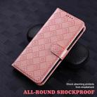 For Samsung Galaxy A72 5G Embossed Big Small Concentric Squares Pattern Horizontal Flip Leather Case with Card Slot & Holder & Wallet(Pink) - 6