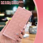 For Samsung Galaxy A72 5G Embossed Big Small Concentric Squares Pattern Horizontal Flip Leather Case with Card Slot & Holder & Wallet(Pink) - 7
