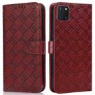 For Samsung Galaxy Note10 Lite / A81 Embossed Big Small Concentric Squares Pattern Horizontal Flip Leather Case with Card Slot & Holder & Wallet(Brown) - 1