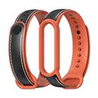 For Xiaomi Mi Band 5/6/7 MIJOBS TPU + Leather Watch Band(Black+Orange) - 1