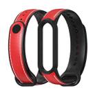 For Xiaomi Mi Band 5/6/7 MIJOBS TPU + Leather Watch Band(Red+Black) - 1