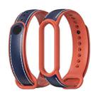 For Xiaomi Mi Band 5/6/7 MIJOBS TPU + Leather Watch Band(Blue+Orange) - 1