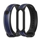 For Xiaomi Mi Band 5/6/7 MIJOBS TPU + Leather Watch Band(Blue+Black) - 1