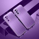 For Huawei P40 Cool Sharp Series Aluminum Plate Brushed Lens All-inclusive Protective Case(Roland Purple) - 1