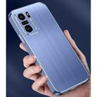 For Xiaomi Redmi K40 / K40 Pro Cool Sharp Series Aluminum Plate Brushed Lens All-inclusive Protective Case(Sky Blue) - 7