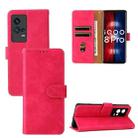 For vivo iQOO 8 Pro Solid Color Skin Feel Magnetic Buckle Horizontal Flip PU Leather Case with Holder & Card Slots & Wallet(Rose Gold) - 1