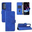 For Motorola Edge (2021) Solid Color Skin Feel Magnetic Buckle Horizontal Flip PU Leather Case with Holder & Card Slots & Wallet(Blue) - 1