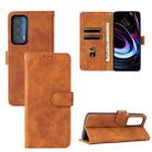 For Motorola Edge (2021) Solid Color Skin Feel Magnetic Buckle Horizontal Flip PU Leather Case with Holder & Card Slots & Wallet(Brown) - 1