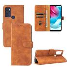 For Motorola Moto G60S Solid Color Skin Feel Magnetic Buckle Horizontal Flip PU Leather Case with Holder & Card Slots & Wallet(Brown) - 1