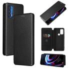 For Motorola Edge (2021) Carbon Fiber Texture Horizontal Flip TPU + PC + PU Leather Case with Card Slot(Black) - 1