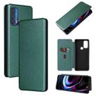 For Motorola Edge (2021) Carbon Fiber Texture Horizontal Flip TPU + PC + PU Leather Case with Card Slot(Green) - 1