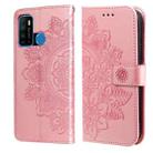 For Infinix Hot 9 / Note 7 Lite 7-petal Flowers Embossing Pattern Horizontal Flip PU Leather Case with Holder & Card Slots & Wallet & Photo Frame(Rose Gold) - 1