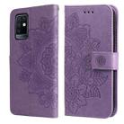 For Infinix Note 10 7-petal Flowers Embossing Pattern Horizontal Flip PU Leather Case with Holder & Card Slots & Wallet & Photo Frame(Light Purple) - 1