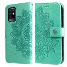 For Infinix Note 10 7-petal Flowers Embossing Pattern Horizontal Flip PU Leather Case with Holder & Card Slots & Wallet & Photo Frame(Green) - 1