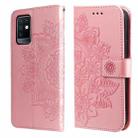 For Infinix Note 10 7-petal Flowers Embossing Pattern Horizontal Flip PU Leather Case with Holder & Card Slots & Wallet & Photo Frame(Rose Gold) - 1