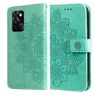 For Infinix Note 10 Pro NFC / Note 10 Pro 7-petal Flowers Embossing Pattern Horizontal Flip PU Leather Case with Holder & Card Slots & Wallet & Photo Frame(Green) - 1