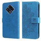 For Infinix Zero 8 7-petal Flowers Embossing Pattern Horizontal Flip PU Leather Case with Holder & Card Slots & Wallet & Photo Frame(Blue) - 1