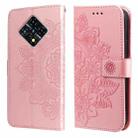 For Infinix Zero 8 7-petal Flowers Embossing Pattern Horizontal Flip PU Leather Case with Holder & Card Slots & Wallet & Photo Frame(Rose Gold) - 1