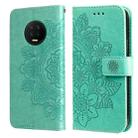 For Infinix Note 7 7-petal Flowers Embossing Pattern Horizontal Flip PU Leather Case with Holder & Card Slots & Wallet & Photo Frame(Green) - 1